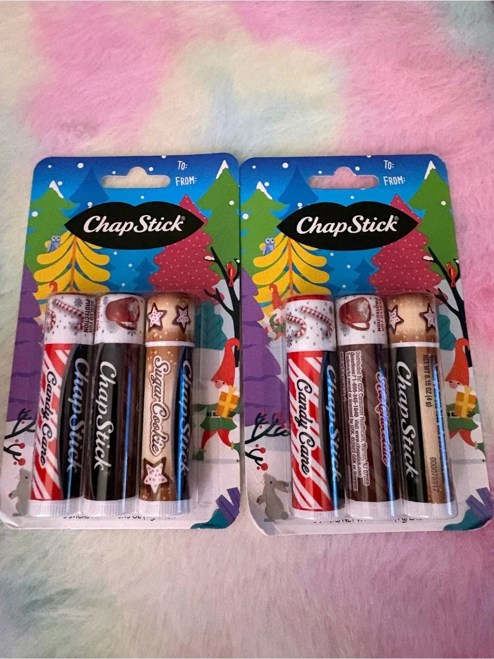 Holiday Lip Balm Pack - Candy Cane, Chocolate, Sugar Cookie - 6 Pack